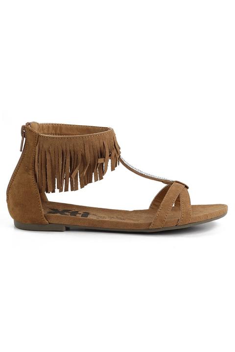 Sandalias Flecos Antelina Camel De Xti