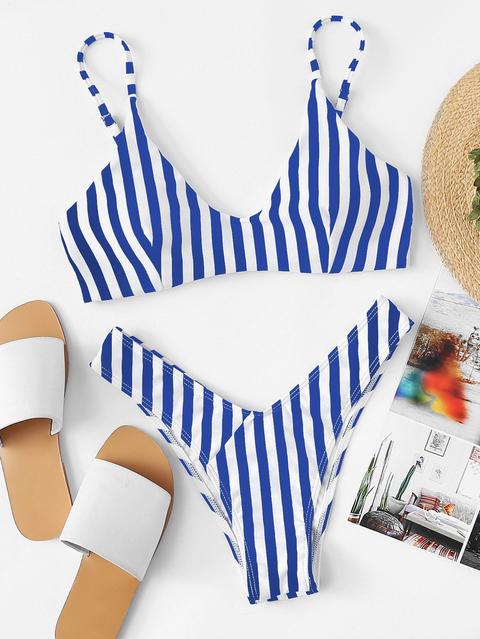 Set De Bikini De Rayas