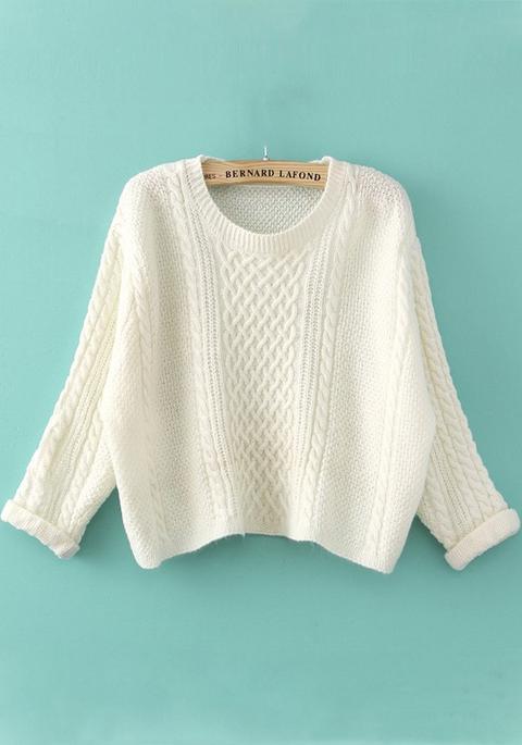 Pullover Puro Manicotto Del Blocco Bianco