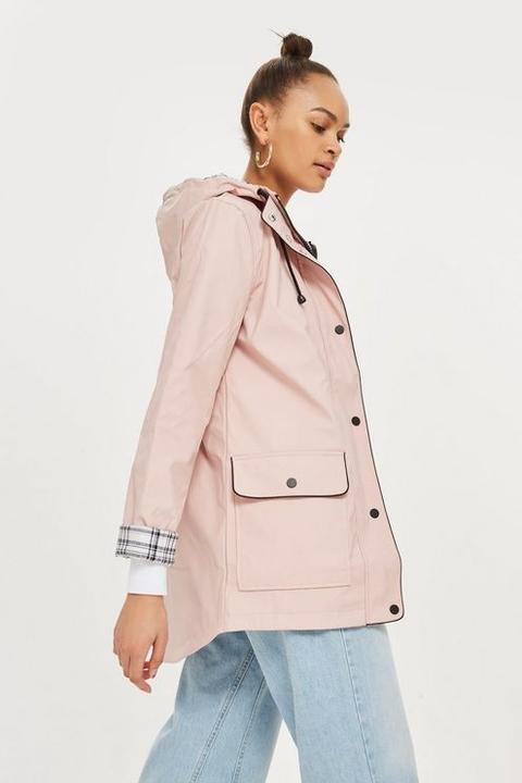 Womens Tall Hooded Rain Mac - Pale Pink, Pale Pink