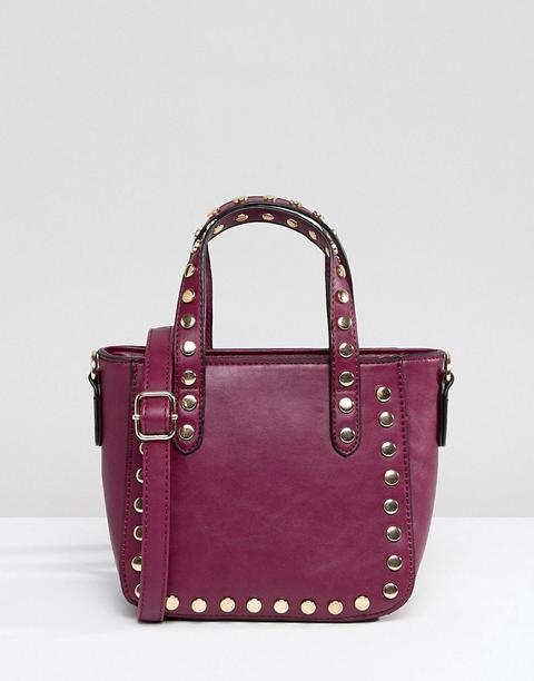 Yoki Fashion - Borsa Vinaccia Con Borchie - Rosso