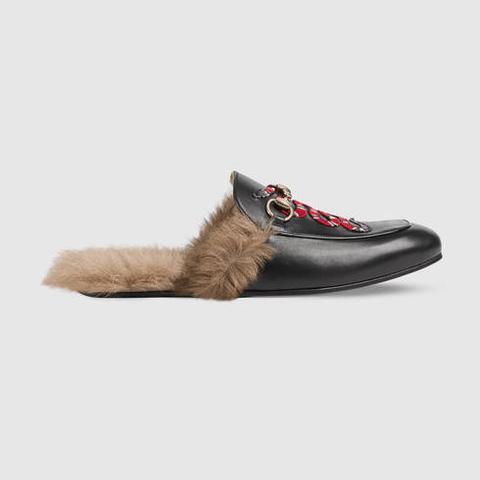 Slipper Princetown De Piel Con Serpiente Real
