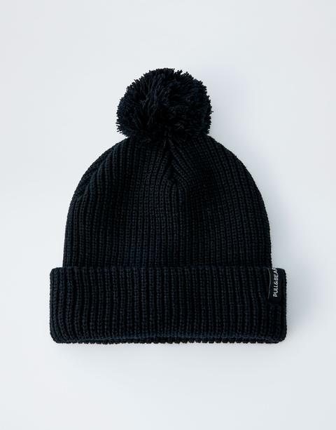 Gorro Pompón Melange Negro