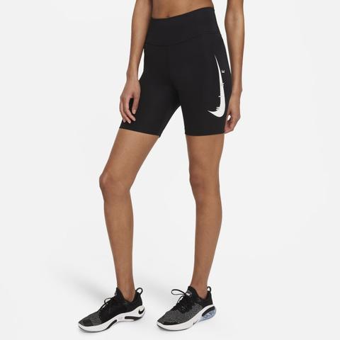 Nike Swoosh Run Mallas De Running De 18 Cm - Mujer - Negro