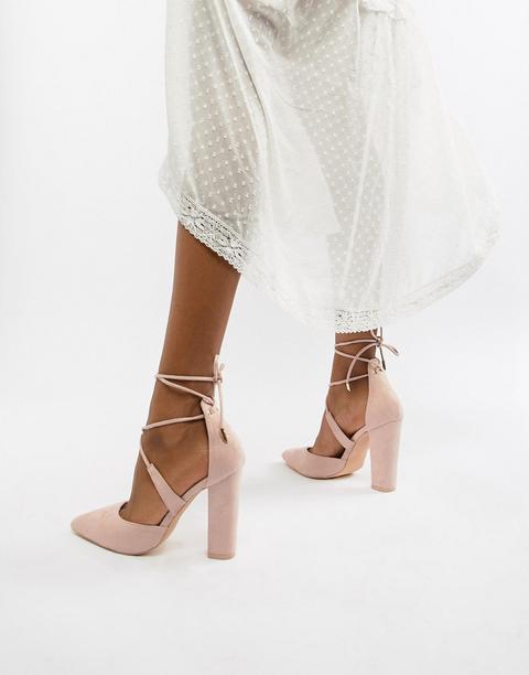 Glamorous - Décolleté Allacciate Con Tacco Largo - Beige
