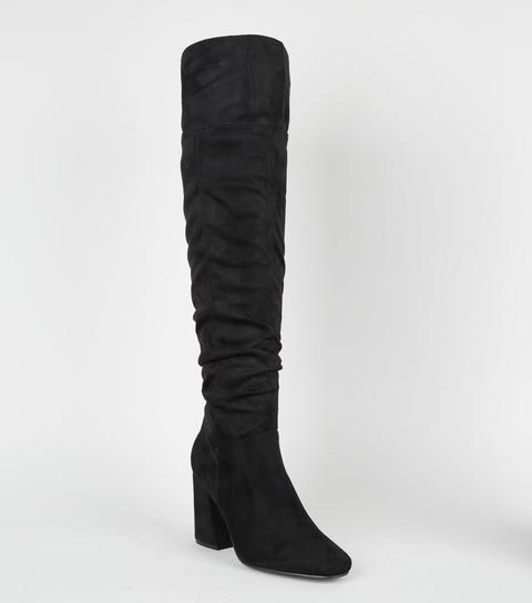 new look black heeled boots