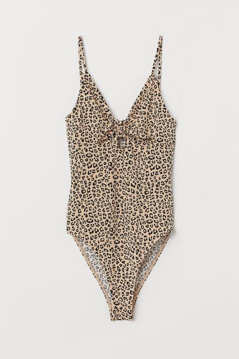 H & M - Body Con Nodo Decorativo - Beige