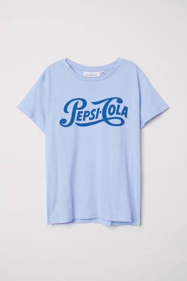 H & M - Camiseta Con Estampado - Azul