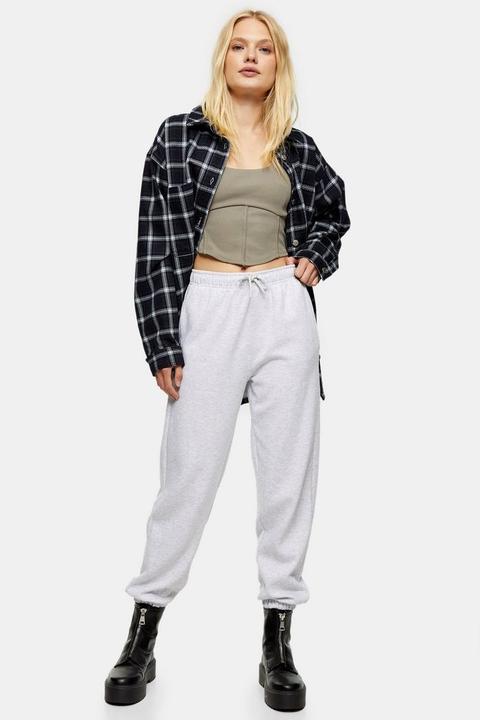 Pale Grey 90s Oversized Joggers