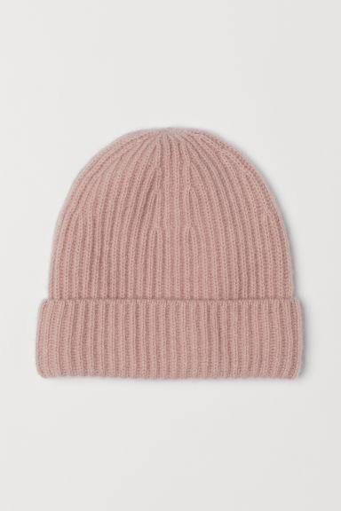 Gorro En Canalé De Cachemira - Rosa