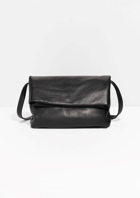 Fold-over Leather Crossbody