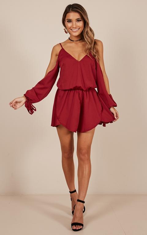 Cant Believe Playsuit In Wine