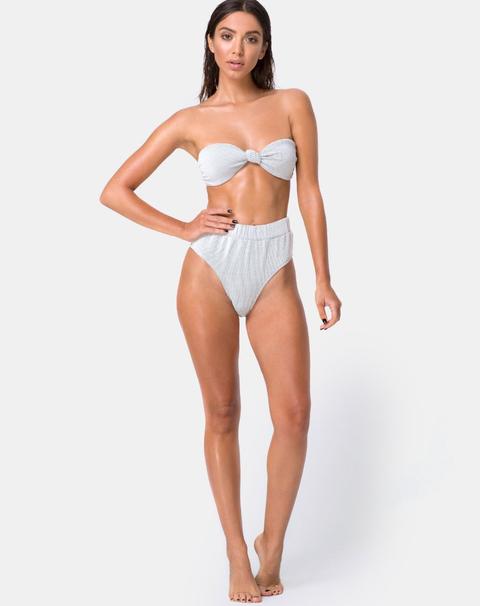 Nima Bikini Bottom In Crinkle Rib White