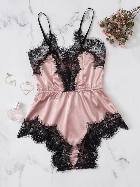 Body In Raso Con Bordo A Pizzo