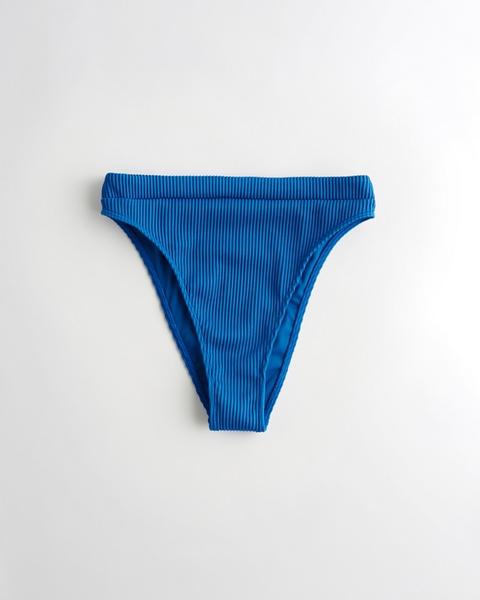 Ribbed High-waist High-leg Bikini Bottom