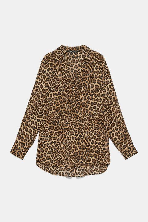 Camicia Con Stampa Animalier