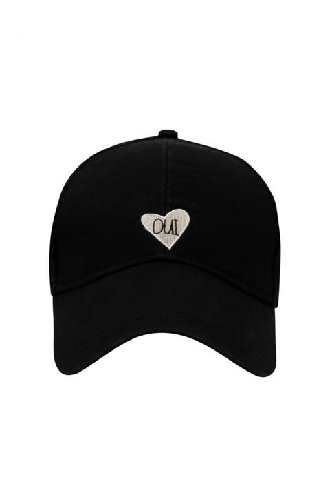 Cappellino Nero Con Visiera E Slogan