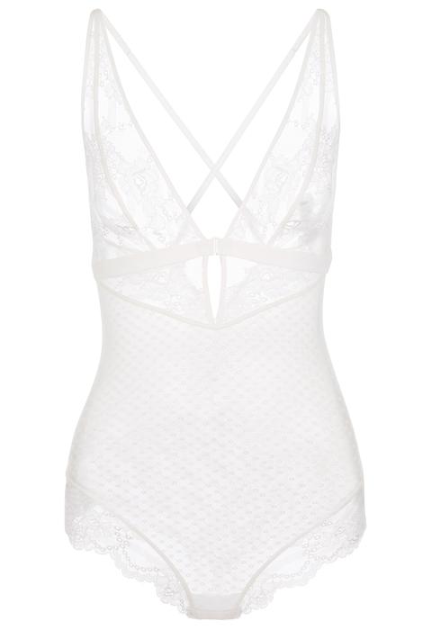 Body Off-white In Tulle E Pizzo Leavers