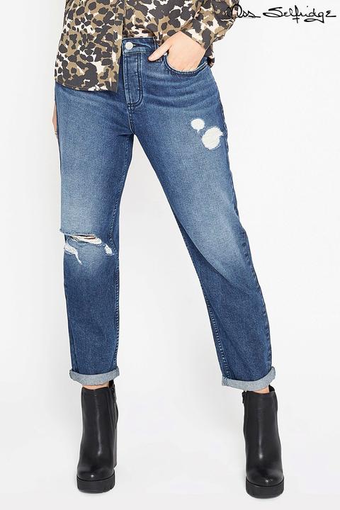 Miss Selfridge True Boyfriend Ripped Jeans