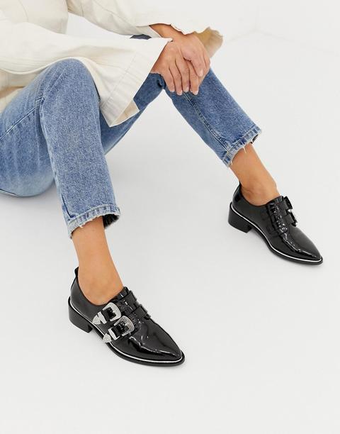 Asos Design - Moma - Scarpe Basse A Punta Stile Western - Nero