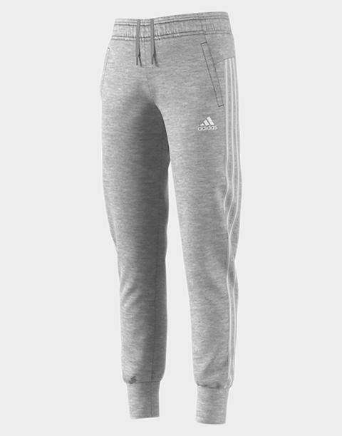 grey adidas tracksuit with white stripes