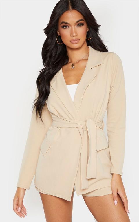 Stone Belted Pocket Detail Blazer