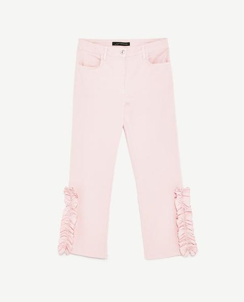 Pantaloni Cropped Volant Orlo