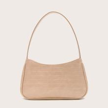 Bolso Baguette Con Diseño De Cocodrilo