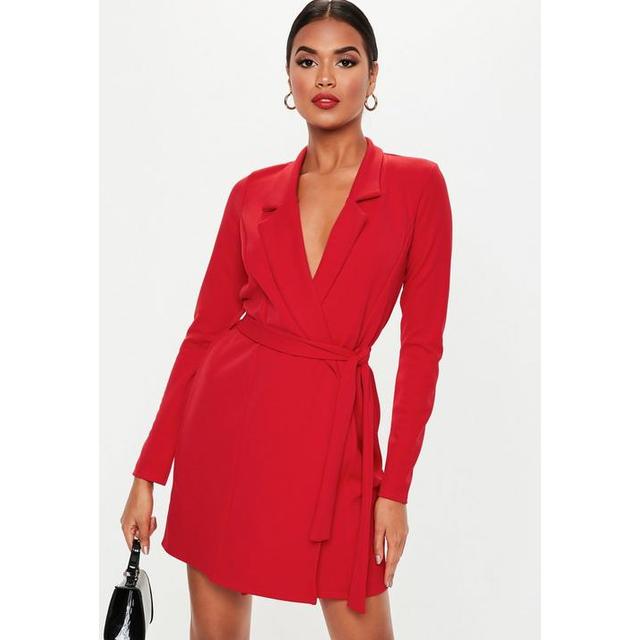 red long wrap dress