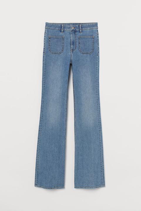 Flared High Waist Jeans - Blue