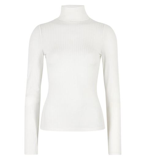 Off White Ribbed Roll Neck Top New Look