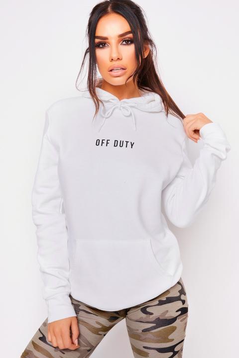 Josie White Off Duty Print Hoodie