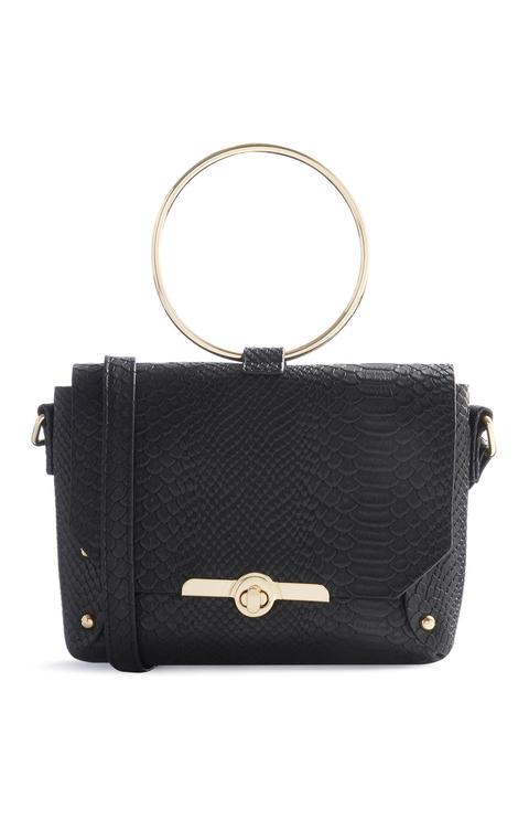 black snake print bag