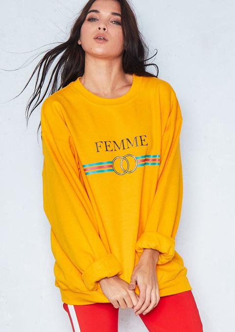 Mia Mustard Femme Slogan Sweatshirt