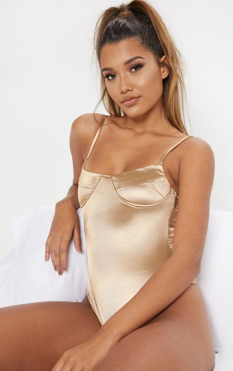 Champagne Stretch Satin Body, Yellow