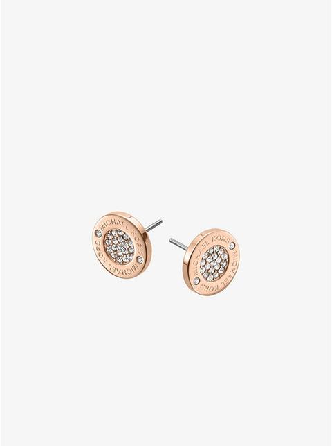 Pavé Rose Gold-tone Stud Earrings from 