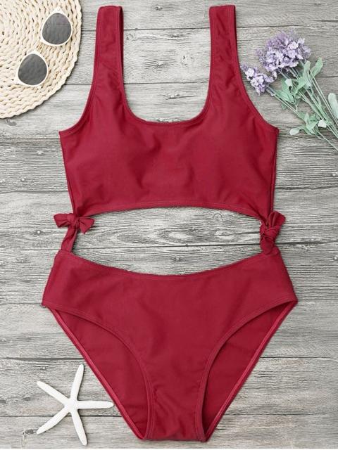 High Leg Cut Out Bowknot Swimwear