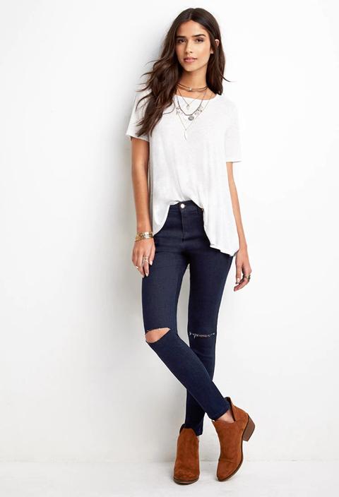 Jeans Skinny Rotos Rodilla