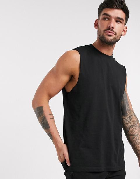 Camiseta Sin Mangas Negra De New Look-negro