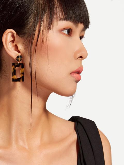 Pendientes Cuadrados Con Efecto Carey