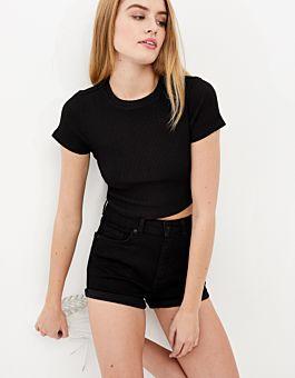 Pantaloncini Neri Vita Alta