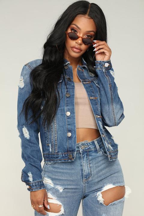 Shirt Ripped Maxi Ladies Denim Jacket - The Little Connection