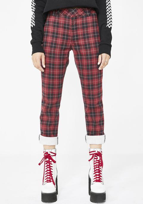 Tartan Straight Work Pants