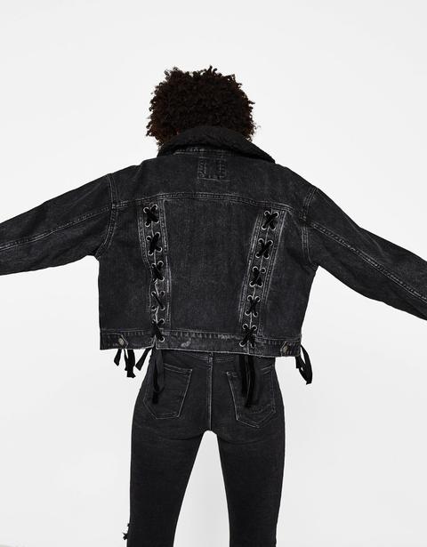 Cazadora Denim Con Lazos