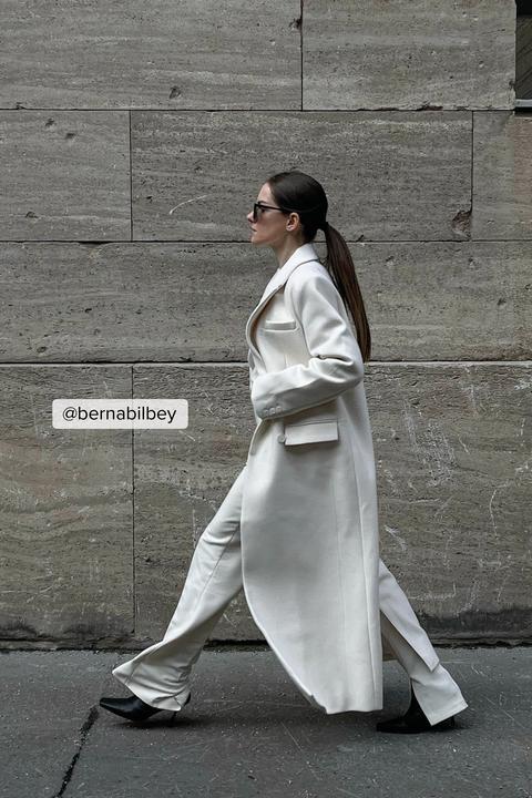 Moa Mattsson X Na-kd Maxi Oversized Coat - Offwhite