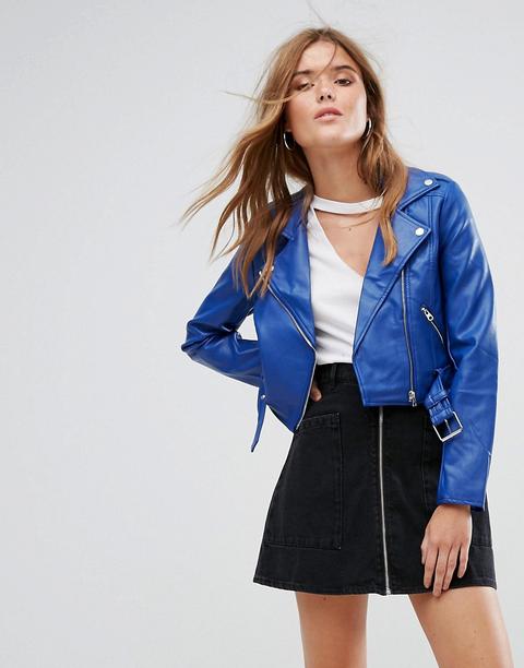 Chaqueta Biker De Efecto Cuero De Pull&bear