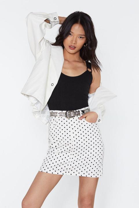 Spot On Polka Dot Denim Skirt