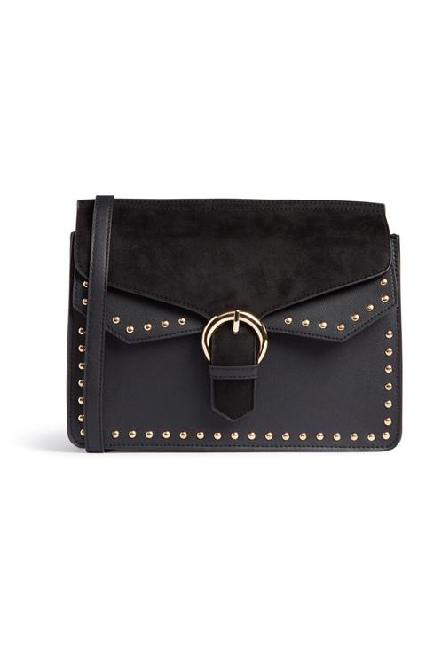 Bolso Satchel Negro Con Tachuelas