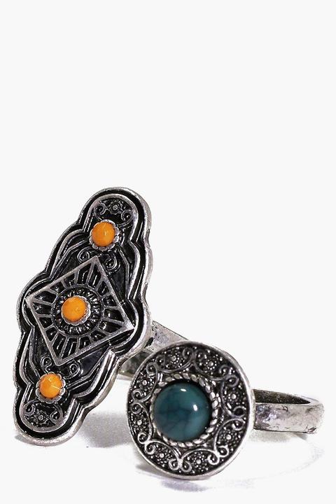 Daisy 4 Piece Boho Stone Ring Pack