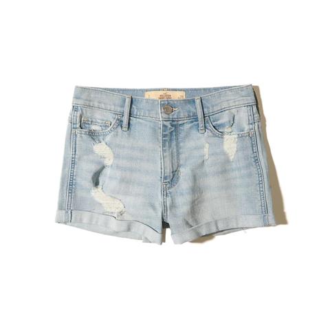 Mini Shorts De Denim De Tiro Alto